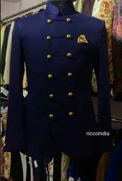 Jackets Costume Homme Navy Blue Suits Men Captain Suits Jacket Pants Men Groom Wedding Slim Fit Suit Party Tuxedo Blazer 2 Pieces Suit