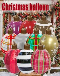 60cm Inflatable Christmas Ball PVC Plastic Christmas Tree Baubles Outdoor Party Decor5088091