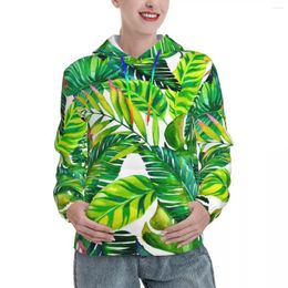 Women's Hoodies Green Palm Leaves Loose Couple Tropical Plants Print Streetwear Pullover Hoodie Spring Hip Hop Hooded Sweatshirts