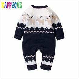 Sweaters Baby Christmas Sweater Knited Pullover Sweaters Winter Autumn Deer Boy Girl New Year 024M Infant Clothing Romper 2022 Baby Tops