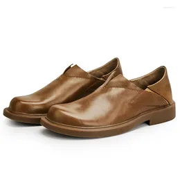 Dress Shoes Soft Leather Mens Luxury Handmade Quality 2024 Spring Designer Genuine British Business Social Loafers Man