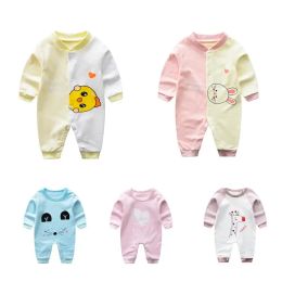 One-Pieces 024m Baby Costume Newborn Jumpsuit Printed cartoon Baby Girl Onesie Long Sleeve Round Collar Spring/autumn Clothes Romper