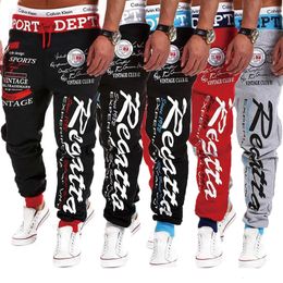 Letter Graphic Print Sweatpants for Men Hip Hop Joggers Sports Athletic Pants Workout Casual Elastic Waist Lounge Trousers 240424