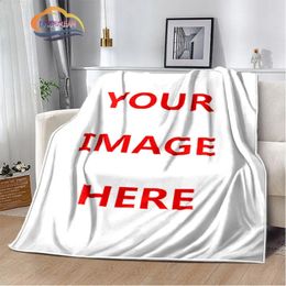 DIY Pictures Custom blanket Fashion Flannel Blanket children Christmas gift and Birthday Warm soft sofa bed 240424