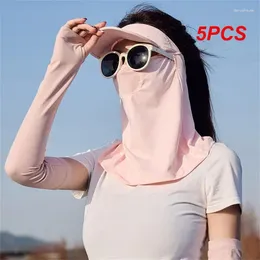 Bandanas 5PCS Sunscreen Mask Female Visor UV Protection Eye Angle Cover Full Face Nylon Silk Summer Thin Breathable Shade