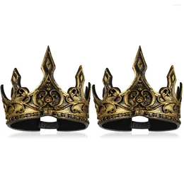 Hair Clips 2 Pcs Cosplay Crown King Crowns For Men Foam Prom Makeup Headband Accessories Vintage Party Wooden