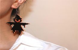 New Halloween Demon Scarecrow Earrings for Women Black Acrylic Pumpkin Drop Earring Trendy Jewellery Girl Accessories4068441
