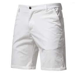 Men's Shorts Y2K Summer Cotton White Gym Mens Casual Business Social Elastic Waist Cargo Bermuda Beach For Men