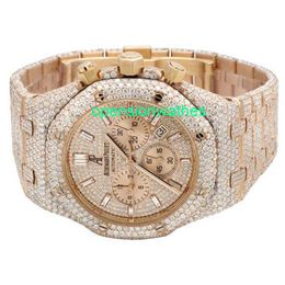 AP Luxury Watches Men's Automatic Watch Mens Audemar Pigue 18k Rose Gold Royal Oak 41mm Full Vs Diamond Watch FN6O