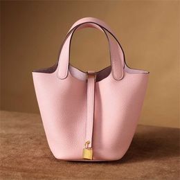 Tasche Bag High Definition Home Togo Kuh Haut Litchi Muster Wasser Eimer handgefertigtes Wachsfaden Gemüse Korb klassisch vielseitig