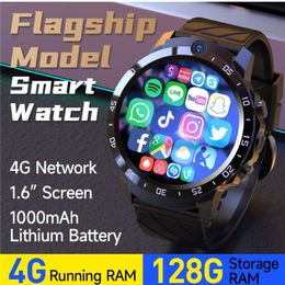 4G Smartwatch Men Women Business Video Call Wifi GPS Waterproof High Battery Life for Bluetooth Conn 4GB+128GB for Android IOS