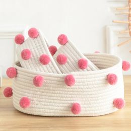 Baskets LuanQI Rectangle Woven Storage Basket Hairball Tassels Laundry Baskets Kids Toys Desktop Organiser Sundries Snack Storage Box