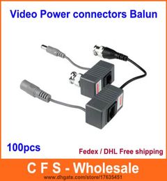 100PCS 1CH Passive CCTV Video Power RJ45 connectors Video Balun for CCTV Camera DVR DHL 7016799