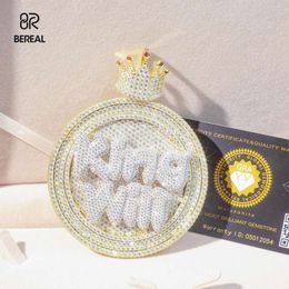 Pass Tester Vvs Moissanite Custom Diamond Sterling Sier Round Pendants Large Hip Hop Jewellery For Rapper Mens
