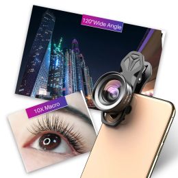 Philtres APEXEL HD Camera Phone Lens kit 120 degree 4K Wide angle 10x macro lens +CPL star Philtre for iPhonex Samsung s9 all smartphones