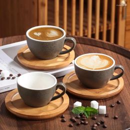 Coffeware Sets European Ceramic Coffee Cup And Dish Set Vintage Rough Pottery Exquisite Italian Concentrate Plate Cappuccino Latte