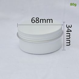 2.7oz Round White Aluminum Jar Portable Metal Tin Cans 80ml Empty Cosmetic Cream Refillable Aluminum Bottles