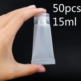 Bottles Free Shipping 50pcs 15ml Empty Portable Travel Tubes Plastic Bottles Cosmetic Cream Lotion Containers Bottle Travel Portable