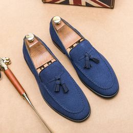Brand Big Size Cow Suede Leather Men Flats Casual Shoes High Quality Loafers Moccasin Driving 240410
