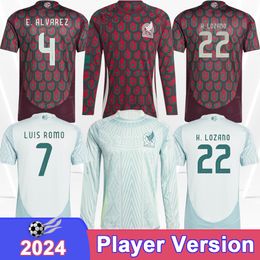 2024 Mexico Player Version Soccer Jerseys H. LOZANO RODRIGUEZ ARAUJO G.OCHOA E.SANCHEZ L. ROMO S. CORDOVA Home Away Football Shirts Uniforms