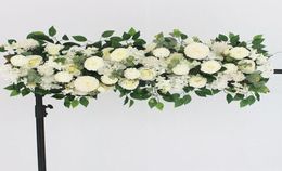 100cm DIY wedding flower wall arrangement supplies silk peonies rose artificial flower row decor wedding iron arch backdrop5556068