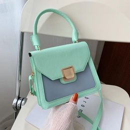 Shoulder Bags Transparent Small Square Bag Female 2024 Contrast Color Sweet Handbag Messenger Cross Body Woman Luxury Designer