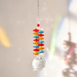 Decorative Figurines Creative Butterfly Crystal Wind Chime Colorful Hanging Pendant Rainbow Catcher Garden Living Room Decoration