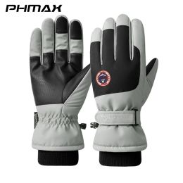 Gloves PHMAX Winter Gloves Unisex Women Men Winter Warm Thick Touch Screen Skiing Outdoor Cycling Glove Antislip Full Finger Gloves