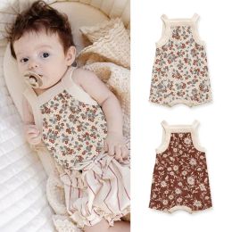 One-Pieces Summer baby girls infant Romper strap Bodysuits Onesie Briefs crawling suit cotton gauze Fashion Soft Longsleeved baby clothes