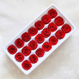 Faux Floral Greenery 21Pcs/Box B Grade Eternal Moisturising Roses Flowers Wedding Party Decoration Diy ValentineS Day MotherS Day Gift Box Cheap T240422