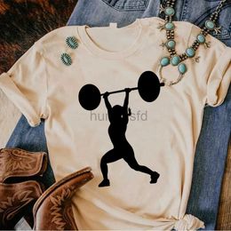 Active Sets Crossfit Fitness t shirt women comic summer t-shirts female 2000s streetwear clothing 240424