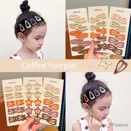 Hair Accessories New 3 Pcs/Box Children Cute Coffee Colour Geometric Star Heart Hair Clips Baby Girls Sweet Hairpins Kids Hair Accessories