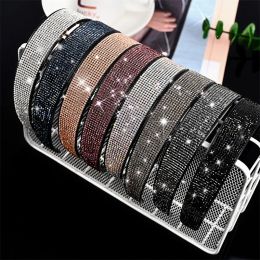 8PCS Women Elegant 2.5cm Rhinestones Hairband Lady Non-slip Hair Decorate Headband Toothed Hair Hoop Crystal Fashion Hair Accessories