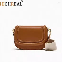 Drawstring HIGHREAL Bags For Women Toptrends Saddle Crossbody Trend Designer Underarm Shoulder Bag PU Leather Ladies Handbags And Purses