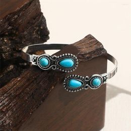 Link Bracelets Holiday Jewellery Ornament Boho Style Western Turquoise Stone Antique Bracelet For Women Natural
