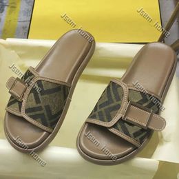 Fashion Luxury Feel Fendily Sandals Famous Designer Women F Sandals Platform Sandale Slippers Leather Double F Logo Printed Metal Buttons 294