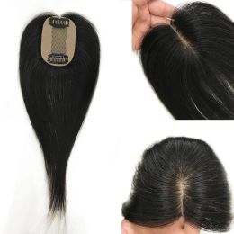 Toppers Hand Tied 5x8cm Silk Base Virgin Hair Toppers 2 Clips For Women Silkty Straight 8 10incn Natural Scalp For Thinning Hair