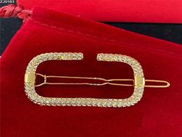 Sparkle Designer Diamond Hair Clips Women Crystal Hairpins Girl Delicate Rhinestone Barrettes With Box2729702