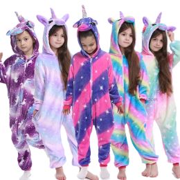 Shirts 2022 Children Onesie Kids Unicorn Panda Pamas Animal Cartoon Blanket Sleepers Baby Costume Winter Boys Girls Licorne Jumspuit