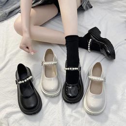 Dress Shoes Women Thick Platform Pearl Mary Janes Lolita Party Pumps Summer Sandals Chain Mujer Fashion Oxford Zapatos