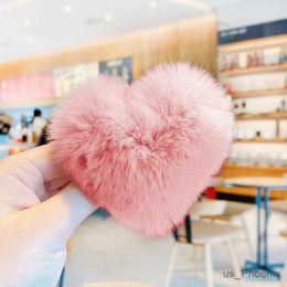 Hair Accessories Women Girls Cute Colors Faux Fur Heart Scrunchies Rubber Bands Children Lovely Soft Elastic Hair Bands Female Hair Accessories