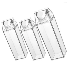 Take Out Containers Reusable Milk Bottles Square Cup Plastic Water Juice Storage For Fridge