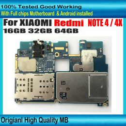 Antenna Mobile Electronic panel mainboard Motherboard unlocked With Full chips Circuits For Xiaomi Redmi Note 4X Note 4 Logic board