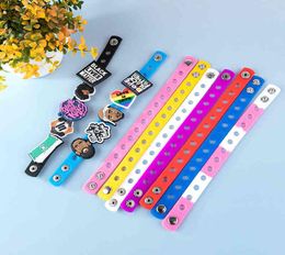 10Pcs Random Colour Silicone Charm Bracelet Wristbands With Buckle PVC Accessories Shoes charms Kid birthday Gifts9470711