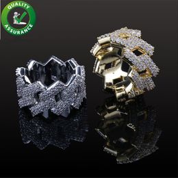 Hip hop jewelry engagement rings wedding sets luxury designer diamond love ring iced out gold ring pandora style charms mens acces321o