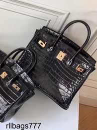 Womens Platinum Handbag Style Bags Niche High Sense French Alligator Business Carrie Bag Large Capacity Handmade Genuine Leather