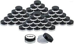 Storage Bottles Houseables 3 Gram Jar ML BPA Free Black 2000 Pack Cosmetic Empty Container Plastic Round Po