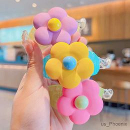 Hair Accessories Children Cute Colors Acrylic Flower Pearl Bow Ornament Hair Clips Girls Lovely Sweet Barrettes Hairpins Kids Hair Accessories