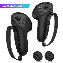 Glasses Silicone Protective Cover for Meta Quest 3 VR Controller AntiThrow Handle Protector Caser with Strap for Quest 3 Accessories
