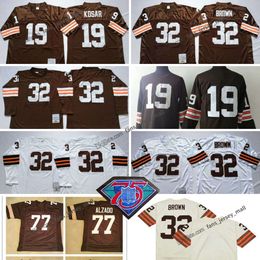 Throwback 32JimBrown Football Jerseys 19BernieKosar 77LyleAlzado 82OzzieNewsome 1996 Stitched Jersey Mens S-XXXL